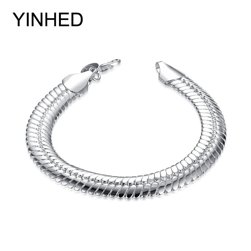 YINHED 100% оригинальные ювелирные изделия S925 штамп цельный Серебряный браслет новый