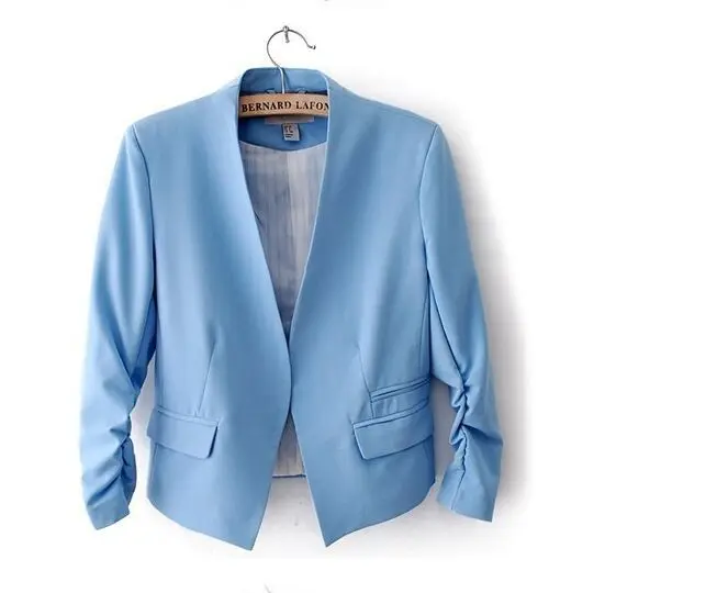 2016 модная базовая Куртка Блейзер Женский костюм кардиган с пышными рукавами