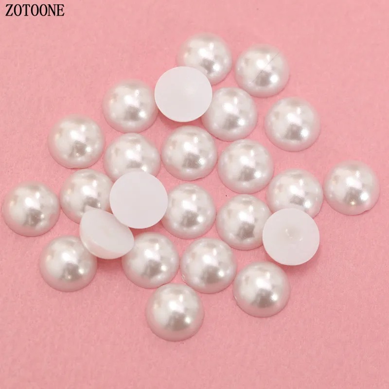 ZOTOONE 1000 шт 2-6 мм перламутровая отделка Steentjes поделки из смолы полукруглые жемчужные бусины с плоской задней поверхностью жемчужные бусины для дизайна ногтей DIY украшения B - Цвет: White
