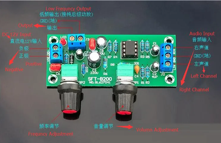 5 шт. планка фильтра нижних частот сабвуферная плата предусилителя 2 1 3 канальная