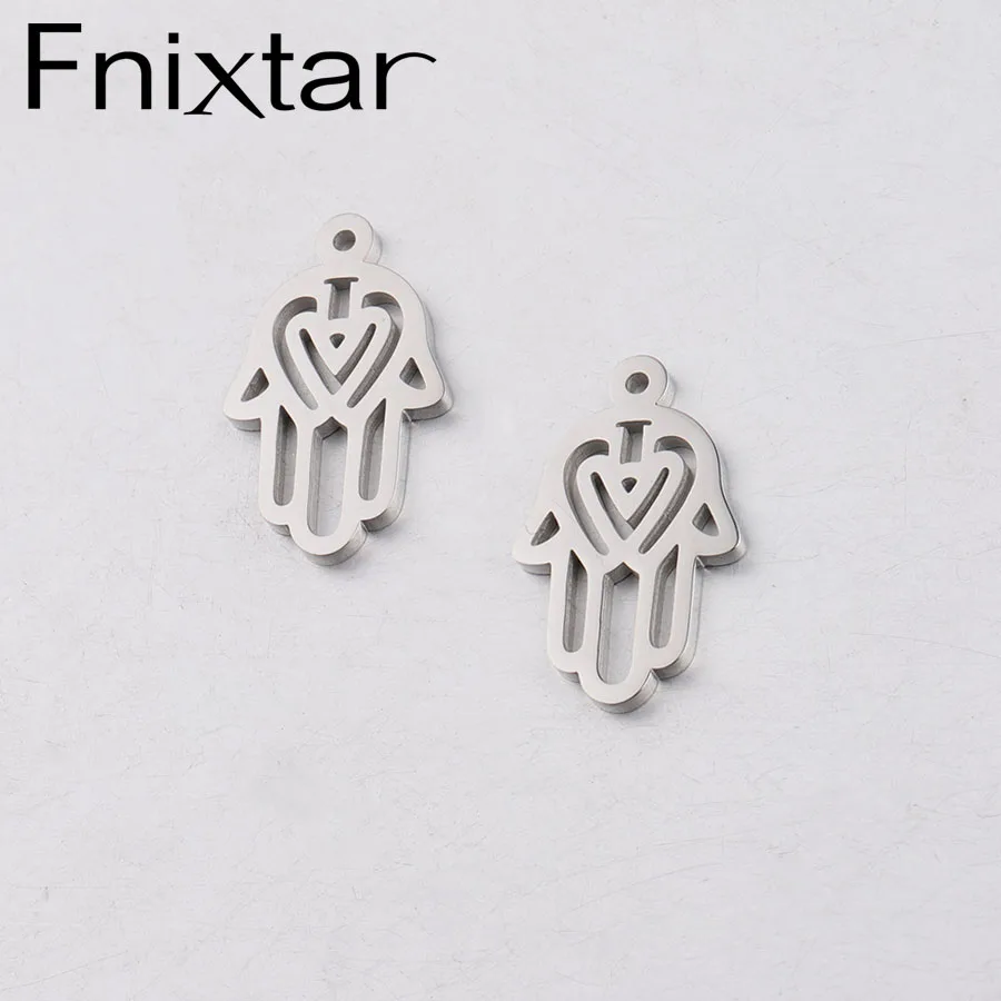 Fnixtar полые ручные зеркальные шармы Polishe из нержавеющей стали DIY Подвески в виде