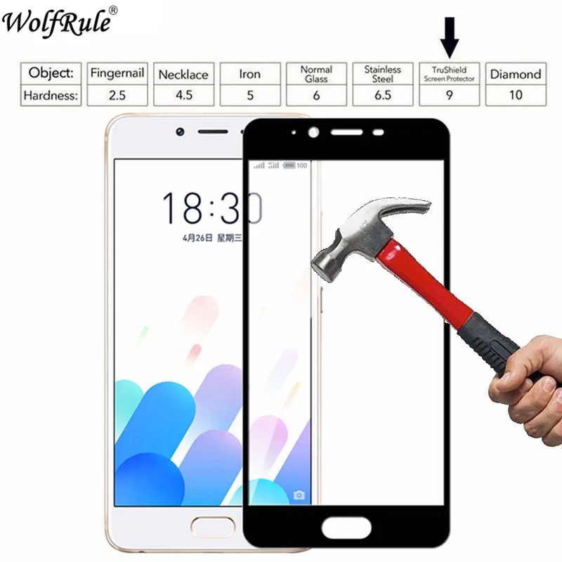 2 шт Защитное стекло для экрана Meizu ME2 Стекло 9H закаленное полное покрытие Meilan E2