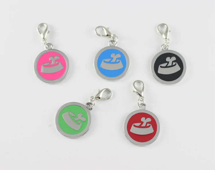 100 шт./лот цветные бирки из нержавеющей стали для домашних животных с