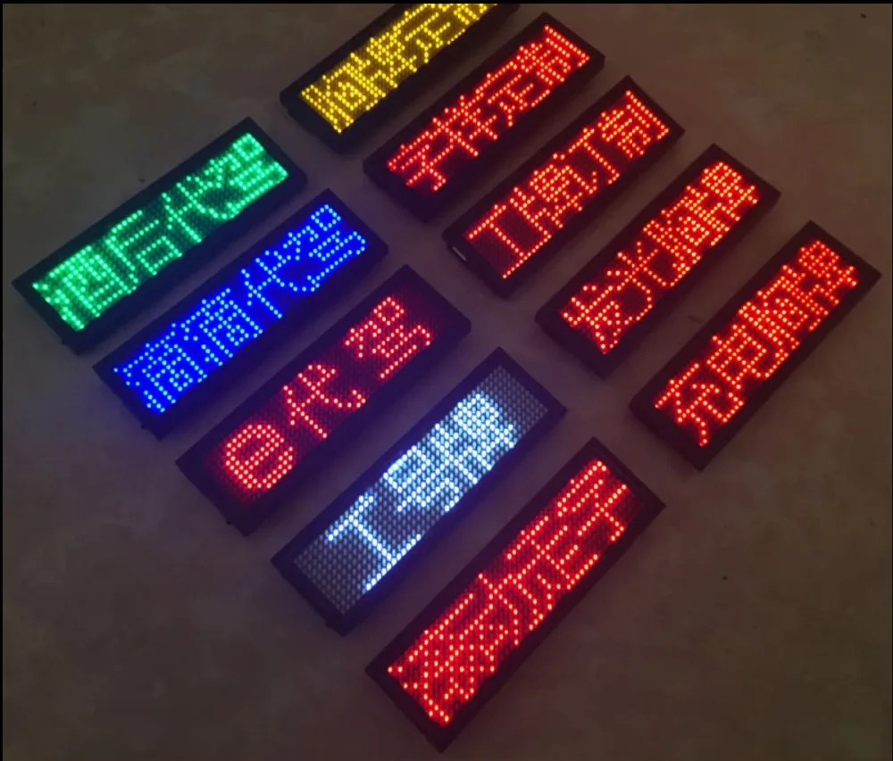 1 шт. программируемый светодиодный цифровой Прокрутки Имя сообщения тег Id значок