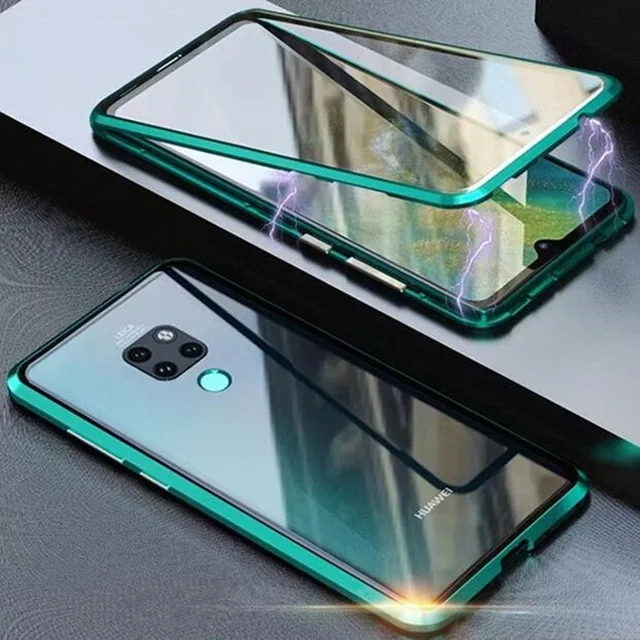 Магнитный чехол из закаленного стекла для Huawei P30 Pro 360 Защитные Чехлы