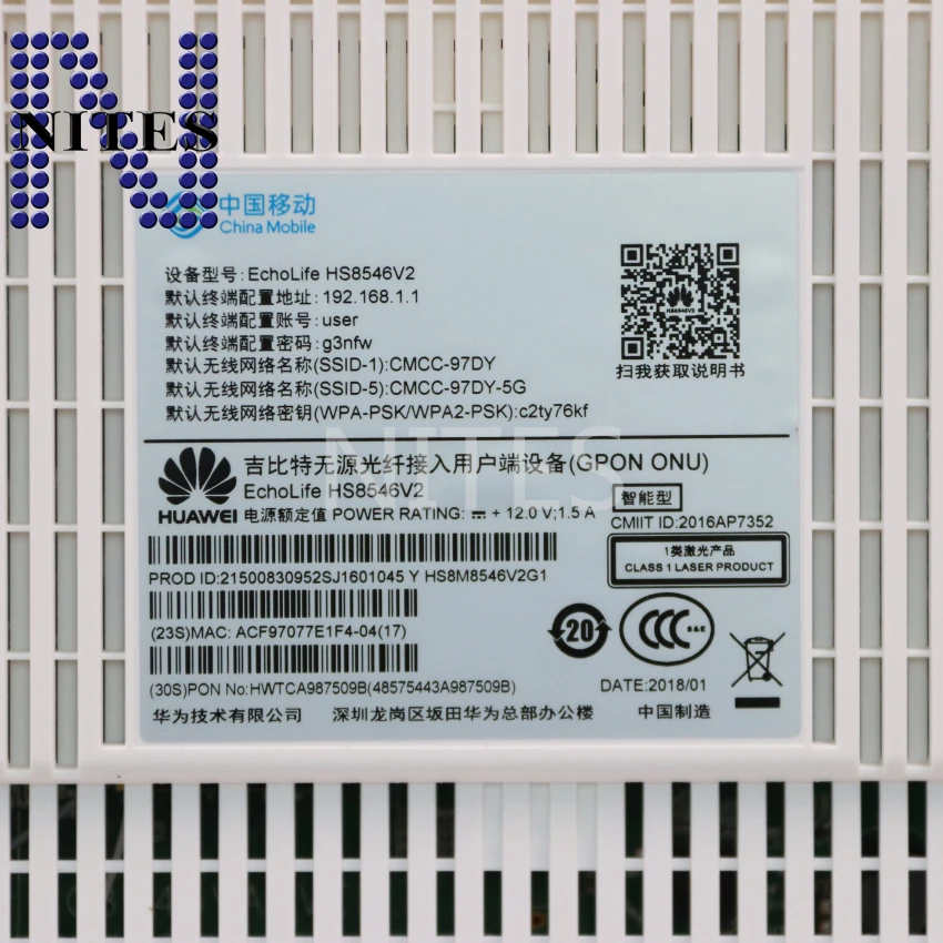 Original New Hw GPON ONU HS8546V 4GE+1Tel+2USB+2WIF 2.4GHz&amp5GHz Same Function as HS8546V2 HG8245U HG8245Q2 ONT |