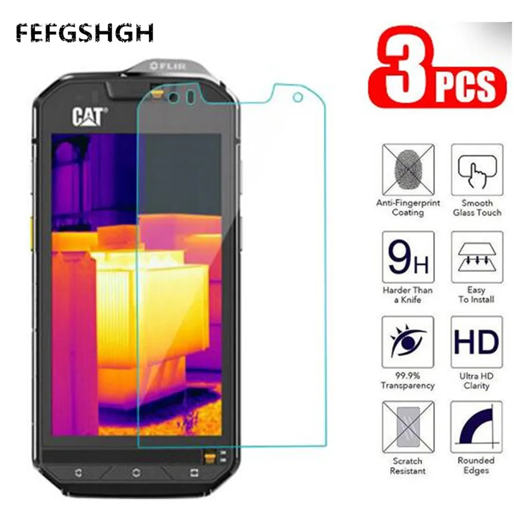 Закаленное стекло 2.5D 9H для Caterpillar Cat S60 S52 Защитное экрана S61 S31 зеркальное