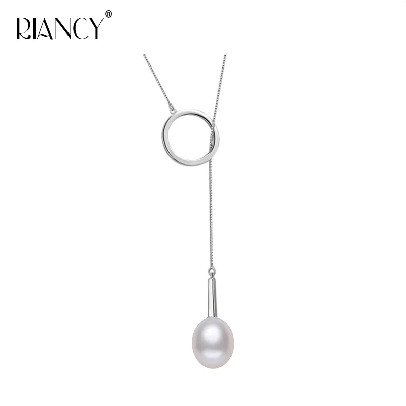 white pearl pendant RIANCY, новые трендовые жемчужные ювелирные изделия, натуральный черный жемчуг, подвеска, пресноводное серебро 925 пробы, жемчужное ожерелье для женщин, свадебное - Цвет камня: white pearl pendant