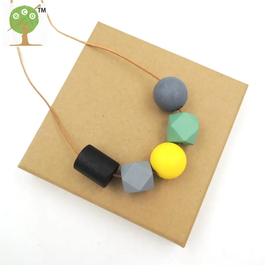 Геометрические украшения искусственное ожерелье ручная роспись с черной