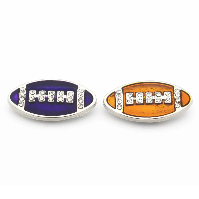 

New Arrival 10/lot football Snap Buttons 18mm/20mm Snap Jewelry fit Snap Bracelet Bangle Necklaces