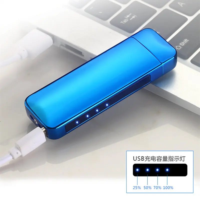 Электронная сигаретная зажигалка с отпечатком пальца, USB, ветрозащитная двойная дуговая электрическая зажигалка, плазменная турбо металлическая зажигалка, подарок на день отца