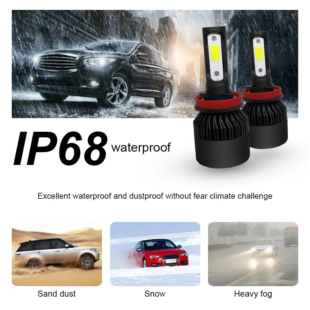 COOLFOX супер Автомобильные фары Turbo Luces светодиодный H7 9005 9006 hb4 H1 H8 H11 H4 светодиодные