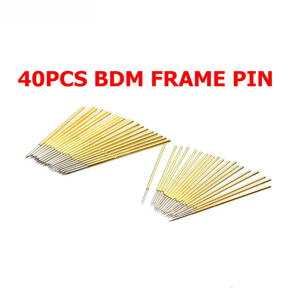 40PCS BDM PIN 4 шт./компл. зонд ручки 4pcs булавки с подключить кабель с разъемом для подзарядки светодиодный рамка фонового режима отладки OBD2 программирование и BDM Pin для выведения токсинов, 40 шт игл для мкд - Цвет: 40PCS BDM PIN