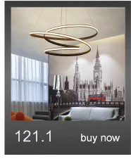 LICAN Modern Led lustre chandelier Acrylic Rings For Living Room Stainless Steel White Hanging Fixtures Adjustable Chandelier