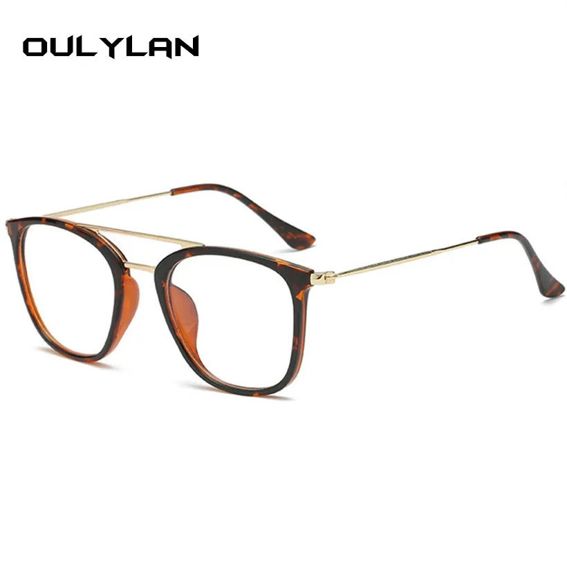 

Oulylan Square Glasses Frame Women Men Classic Clear Lens Optical Eyeglasses Female Metal Transparent Spectacles Frames Ladies