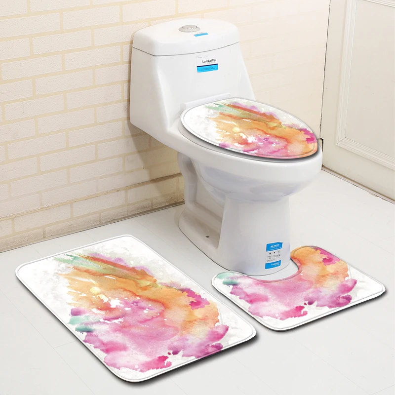 Набор ковриков для ванной из 3 предметов в скандинавском стиле фланелевый