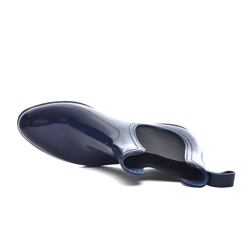 Модные резиновые сапоги с острым носком женские ботильоны без шнуровки обувь на