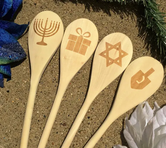 Деревянные кухонные ложки hanukka Chanukah с индивидуальной гравировкой Свадебный