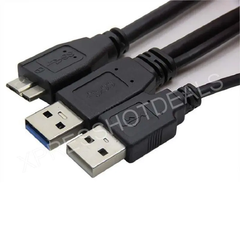 Двойной USB 3 0 A папа к Micro B Y черный кабель питания для мобильного жесткого диска 1