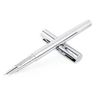 Перьевая ручка, металлическая, серебристая, 0,38 мм