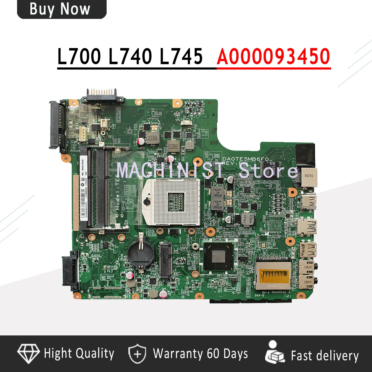Материнская плата L700 A000093450 для Toshiba L740 L745 материнская ноутбука DA0TE5MB6F0 HM65 DDR3 PGA989 |