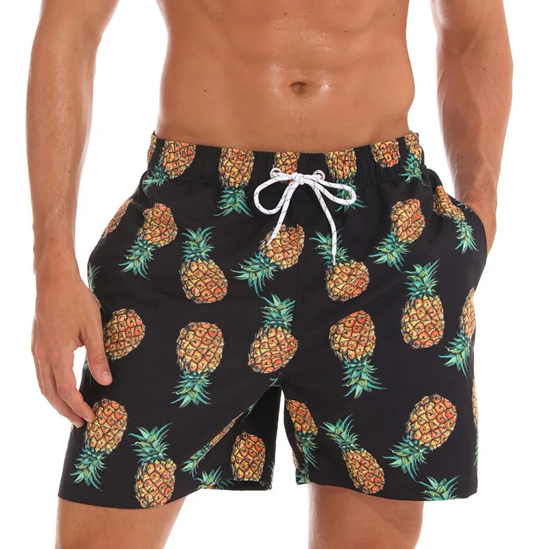 Black Pineapple Escatch быстросохнущая летние Для мужчин s пляжные плавки Для мужчин s пляжные шорты для серфинга шорты Плавки-трусы для Для мужчин Плавание Мужские Шорты для купания Плавание шорты пляжная одежда - Цвет: Black Pineapple