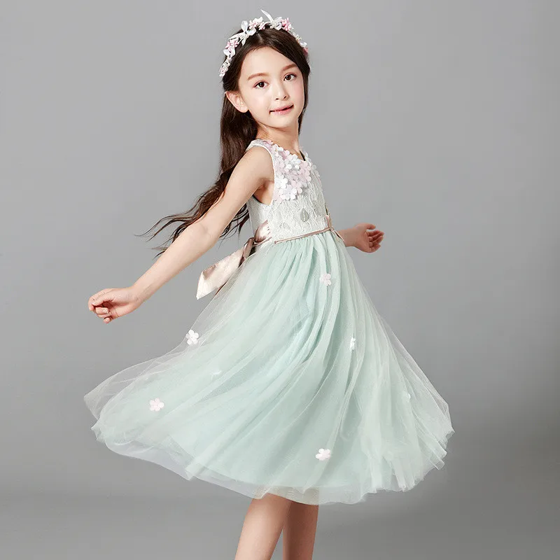 Новинка 2021 платья для девочек с цветами детские кружевные принцессы летняя и