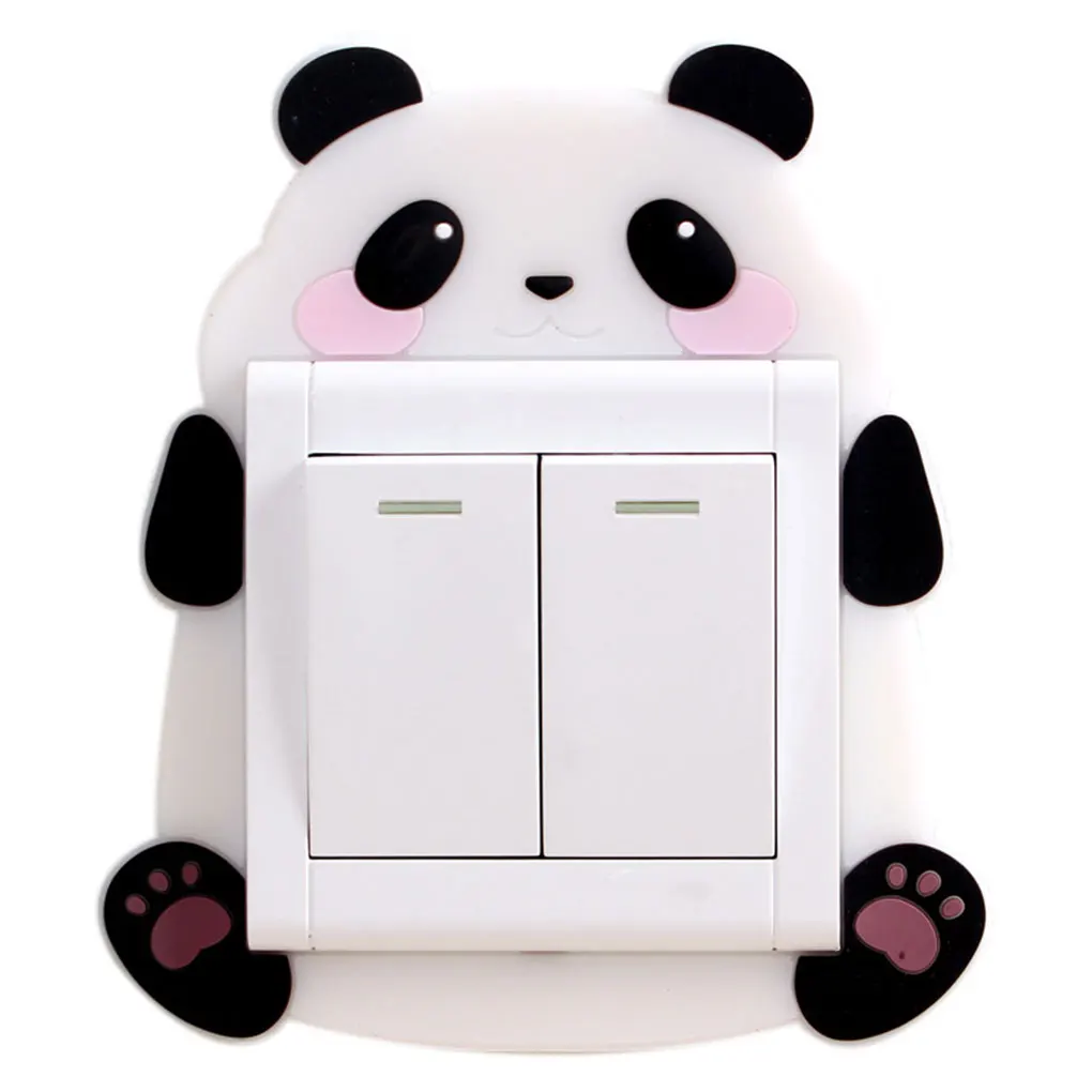 panda Мультяшный моющийся светящийся светильник с выключателем, без пасты, защитный чехол, Наклейки для декора комнаты - Цвет: panda