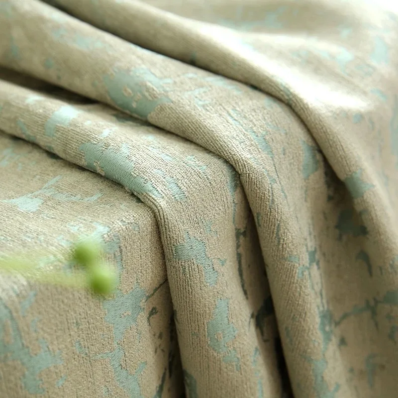 Европейские Роскошные синие декоративные занавески с вышивкой полузатемненные