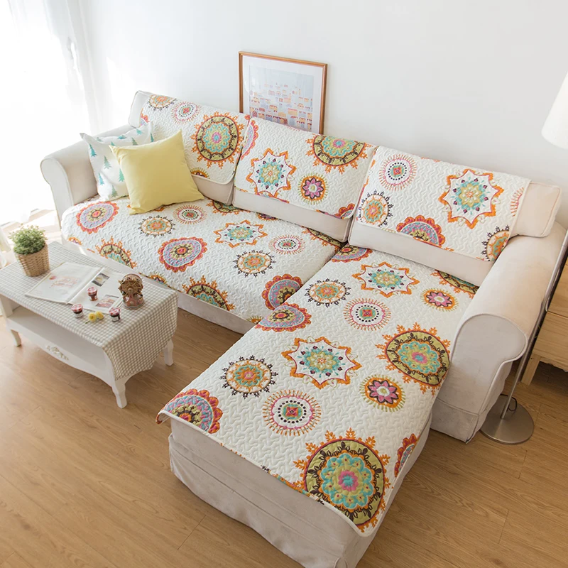 2018New чехол ткань нескользящая Современная Простой цветок печати стрейч диван