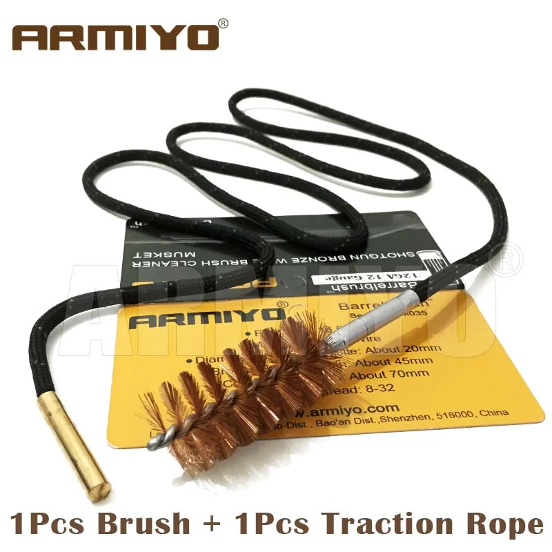 1 Brush Plus 1 Rope Armiyo отверстие кисти пистолет баррель очиститель стрельба пистолет винтовка дробовики чистящий комплект(выбрать калибр) винтовой резьбой m4 8-32 - Цвет: 1 Brush Plus 1 Rope