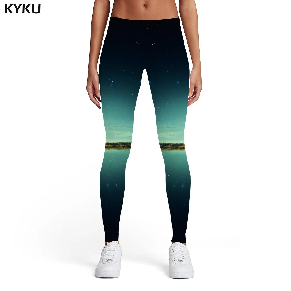 KYKU galaxy Леггинсы женские синие спортивные космические дамские Harajuku спандекс готические сексуальные женские s легинсы, штаны для фитнеса модные летние - Цвет: Ladies leggings08