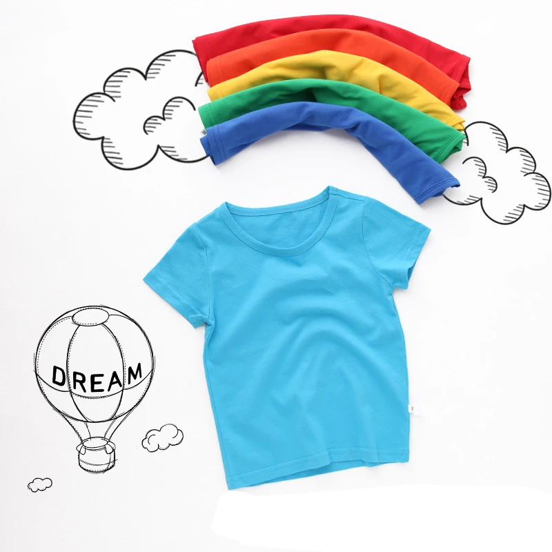 

Summer Kids Boys Girls Cotton T-shirt Short Sleeve Casual Tee Shirts