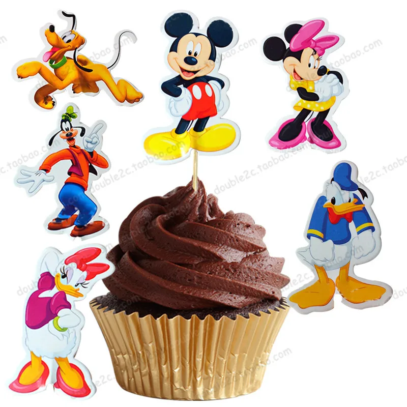 Микки и Минни Маус кекс Топпер выбирает мультфильм Маффин торт выпечки Toppers дети