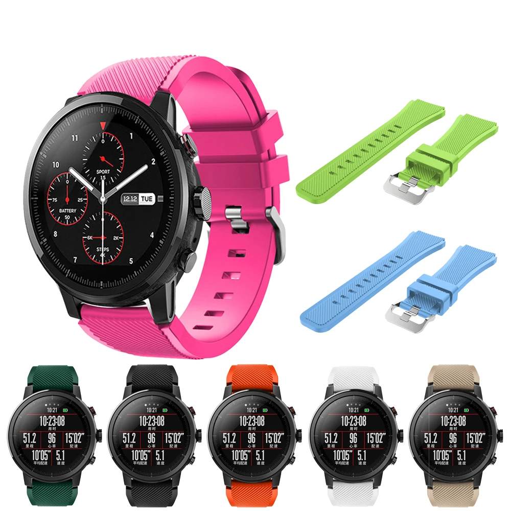 Спортивные часы из мягкого силикагеля ремешок для Huami Amazfit Stratos Смарт Pace 2/2S 22 мм