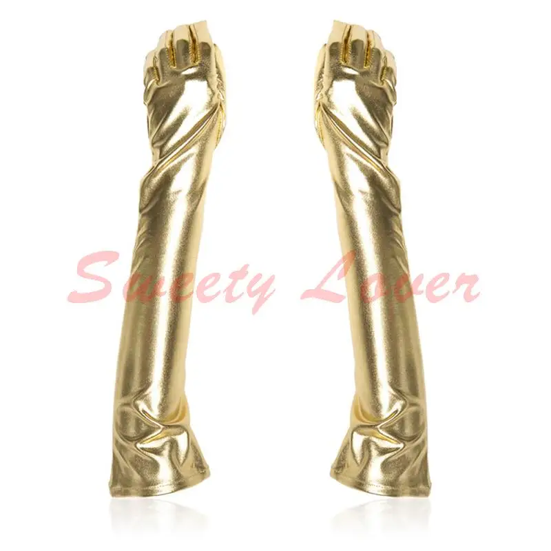 Длинные Сексуальные женские перчатки для фетиша из искусственной кожи 50 см|women