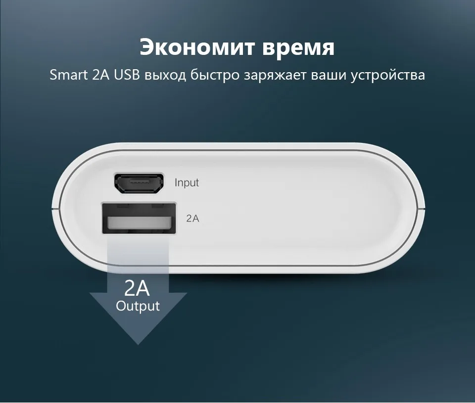 PowerBank Pisen Портативный внешний аккумулятор Общая емкость 10000 мАч Зарядное устройство для смартфонов и планшетов