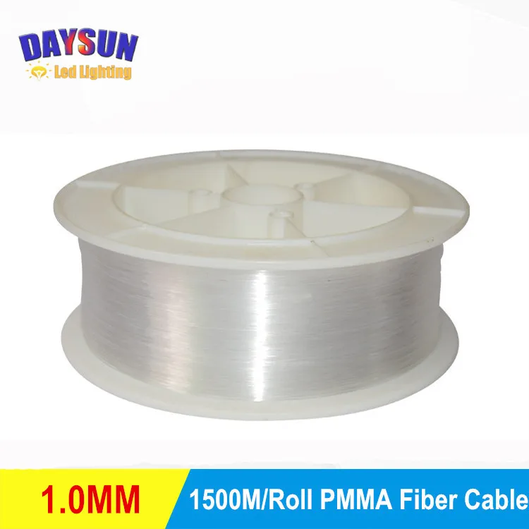 

Бесплатная доставка 1500 м/рулон 1,0 мм Диаметр PMMA волоконный кабель конец светящийся пластиковый оптический кабель для всех видов светодиодного светового двигателя