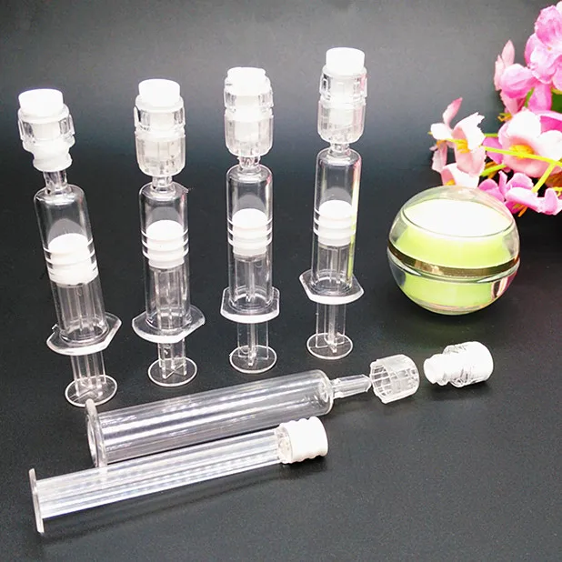100pcs Empty Cosmetic Essence Syringe Bottle Plastic DIY Water Needle Refillable Container Needle Tubing  1ml 2ml 3ml 5ml 10ml