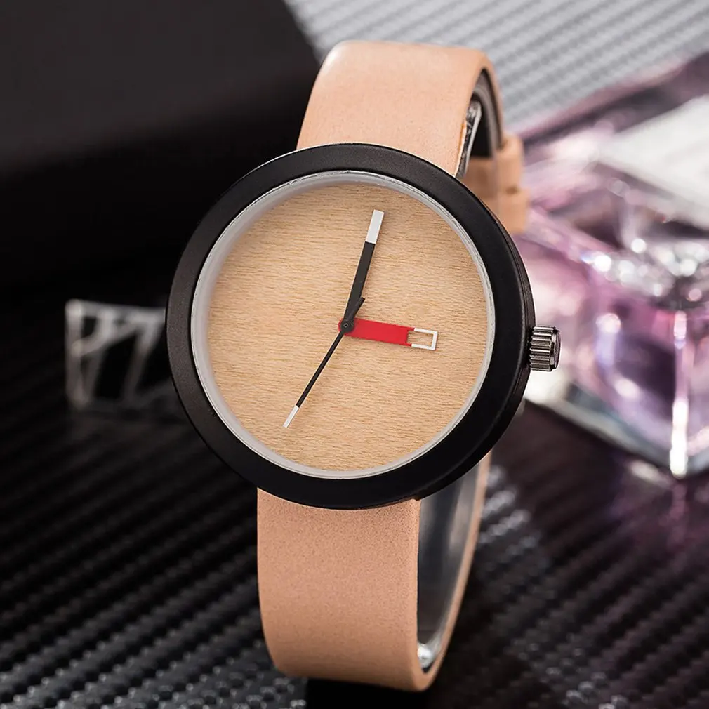 Vintage Wooden Color Dial Quartz Watch Fashion Hours PU Leather Strap Bracelet Wristband Jewelry For Women Men | Наручные часы