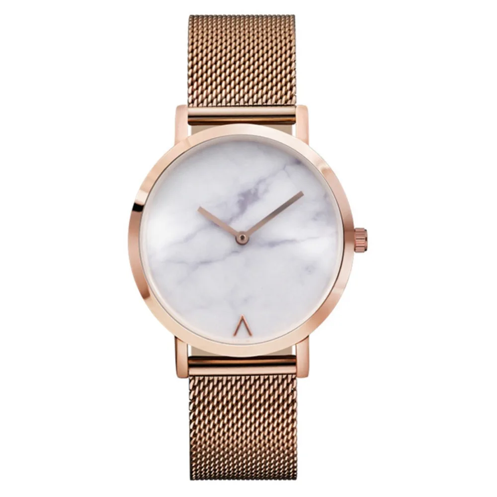 

Montre Femme 2020 Women Watch luxury Brand Women Watches Mesh Steel Wrist Watch Marble Dial 2 Lady Girls Wristwatch Reloj Mujer