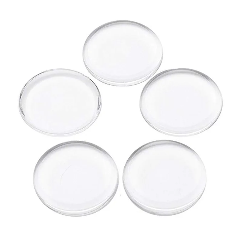 

20pcs 18/25mm Clear Glass Cabochons Flat Round Cameo Settings Glass Pebbles Cabochons for Photo Jewelry DIY Making Decorate F70