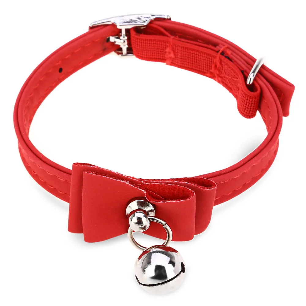 Pet Воротник Щенок упругие колокол лук Форма PU животное Necklacce Регулируемый ошейник
