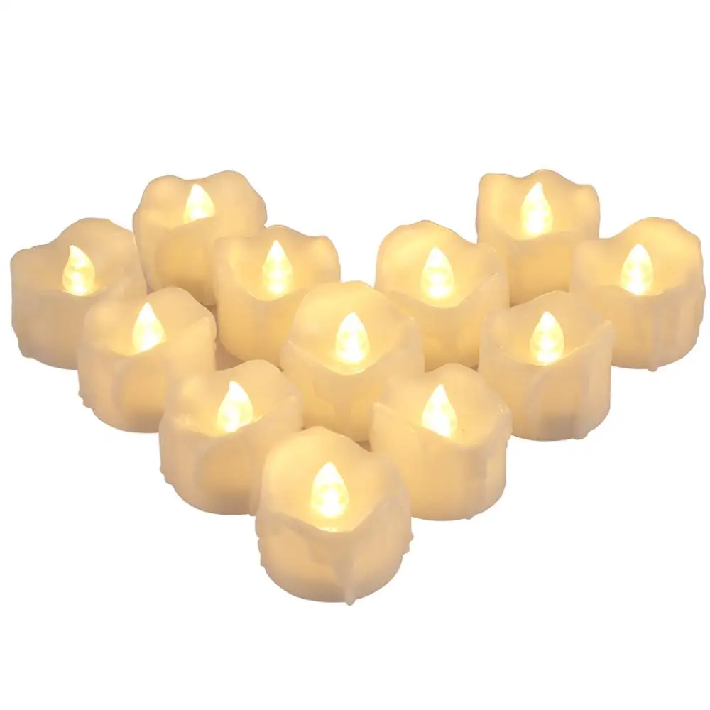 

AMIR 12PCS LED Candle Lights Flameless Wireless Flicking Tea Light Realistic Bright Bulb Gift Christmas Party Wedding Home Decor