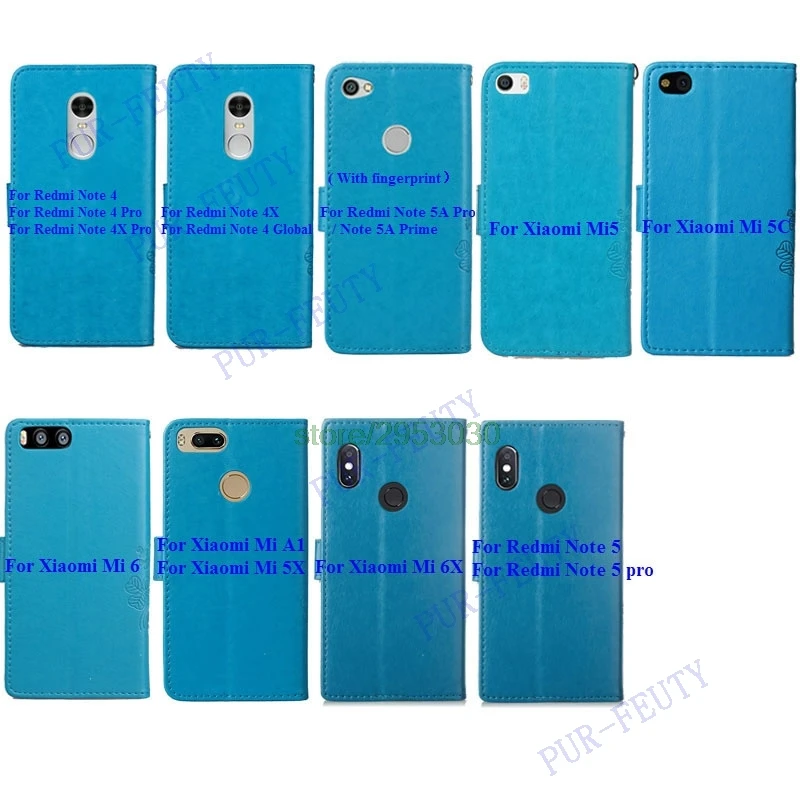 Чехол-бумажник с откидной крышкой и подставкой для Xiaomi 5 X 6X A1 A2 Max 2 Redmi 4 4X Plus Note 5A Prime