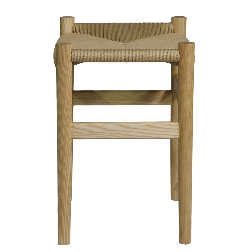 Hans J Wegner H Nordic wood stool shoes CH53 restaurant meals makeup designer |