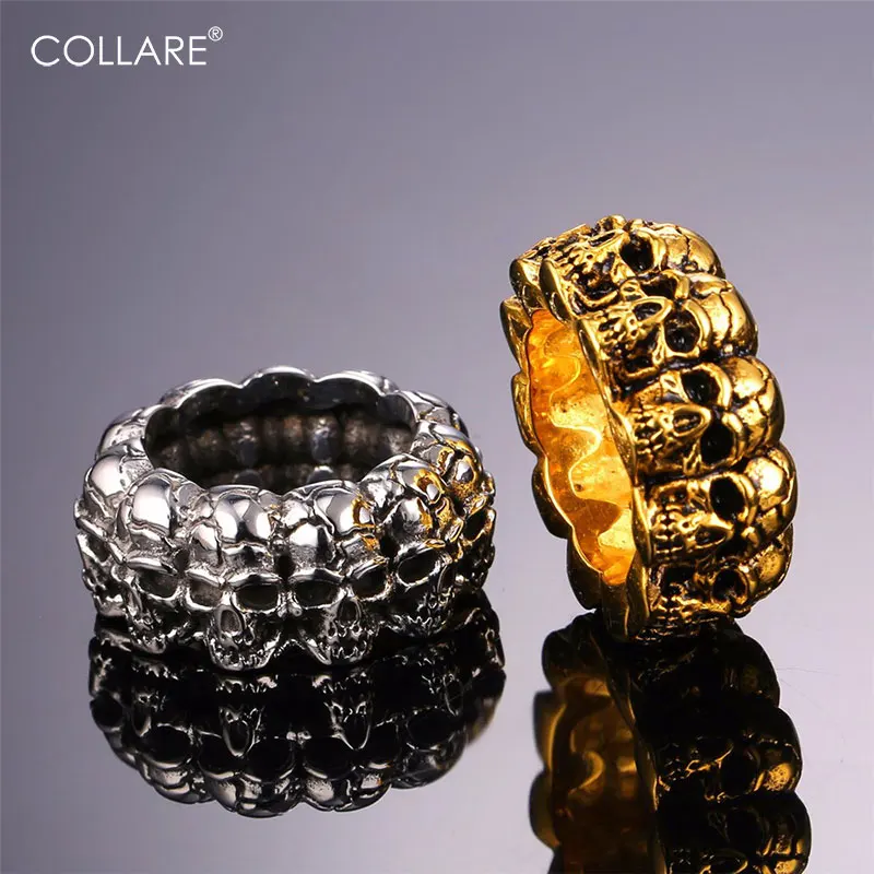 Мужское кольцо с черепом Collare Ретро стиль панк рок ювелирное изделие из