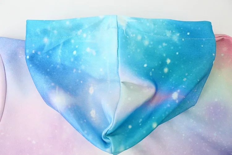 Для женщин Tie Dye цвет Толстовка зима 3D печатных повседневное плюс размеры Топ розовый свободные Galaxy узор над Размеры d пуловер