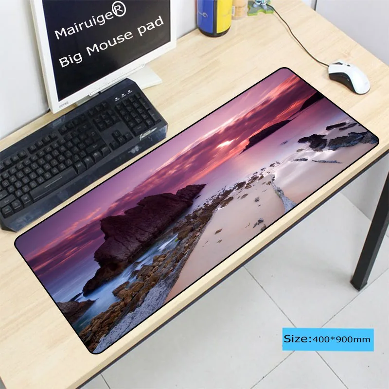 Большой игровой коврик для мыши Mairuige 400x900x3 мм с изображением водопада геймерский