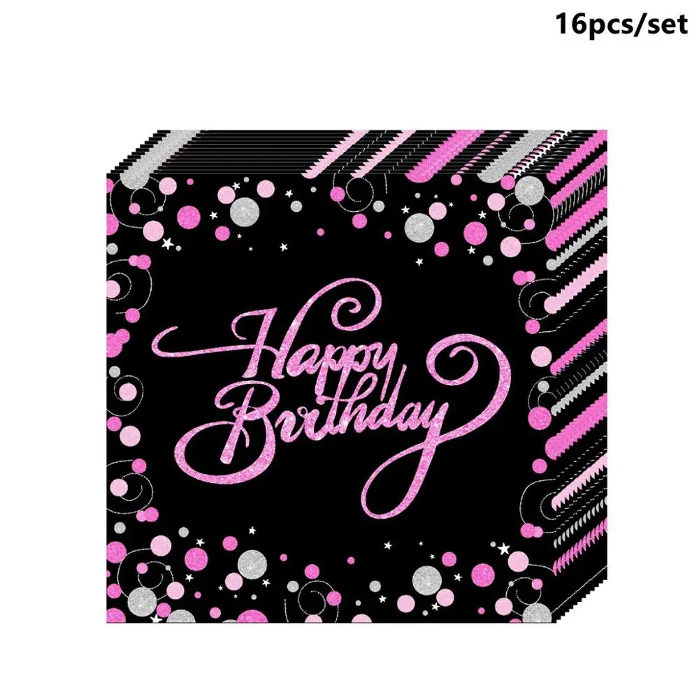 Pink Napkins Taoup Gold 40 одноразовая посуда для полотенец тарелка для стола одноразовая посуда для вечеринок 40th День Рождения Декор для родителей - Цвет: Pink Napkins